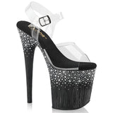 Clear Black 8 Inch Sexy Platform Pole Heels -  Pleaser FLAMINGO-808SPKL-02