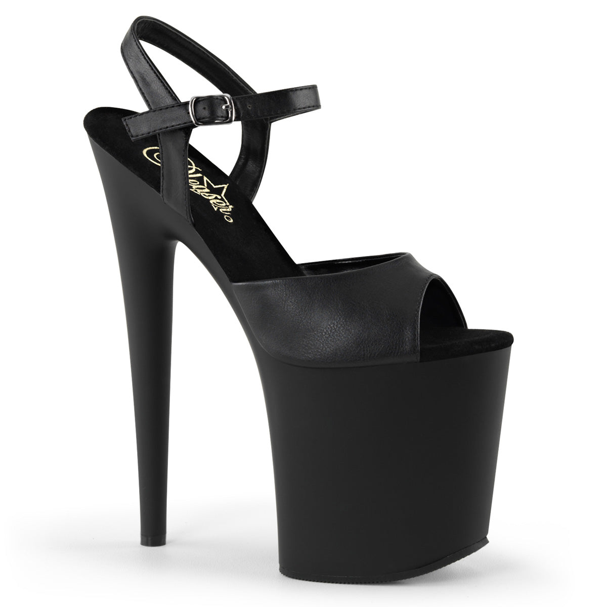 Black 8 Inch Erotic Dancing Pole Heels -  Pleaser FLAMINGO-809