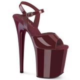 FLAMINGO-809 Pleaser 8" Heel Burgundy Patent Pole Dancing Heels