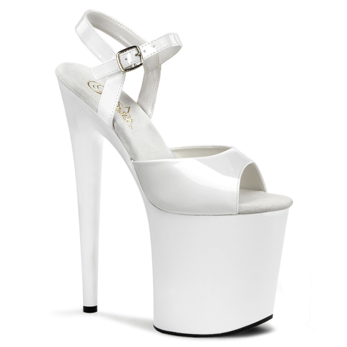 White 8 Inch Fetish High Dancing Heels -  Pleaser FLAMINGO-809