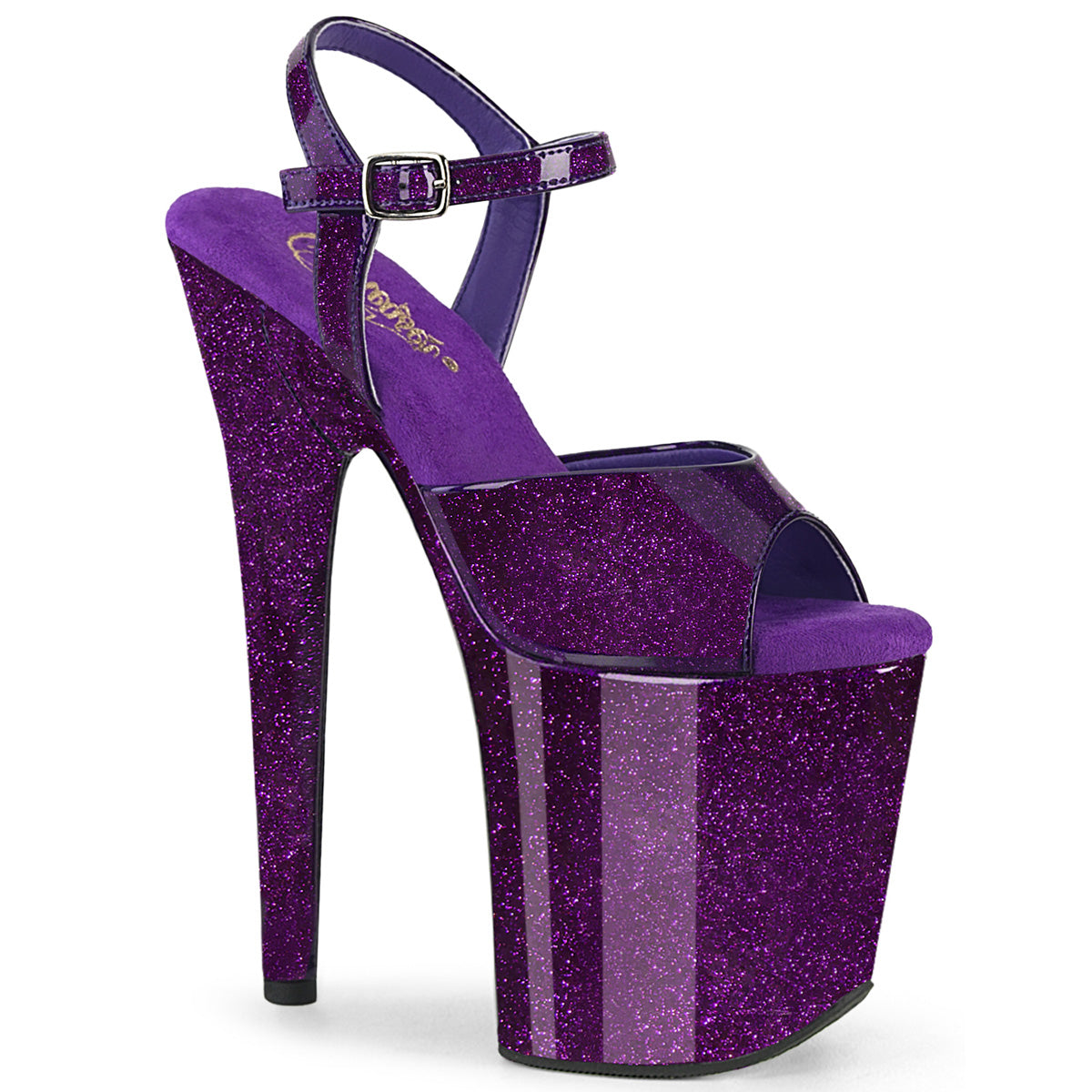 Purple Glitter 8 Inch Pole Dance Platform Shoes -  Pleaser FLAMINGO-809GP