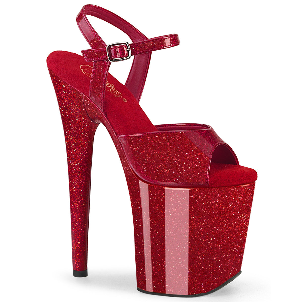 Red Glitter 8 Inch Exotic Dance Platform Shoes -  Pleaser FLAMINGO-809GP