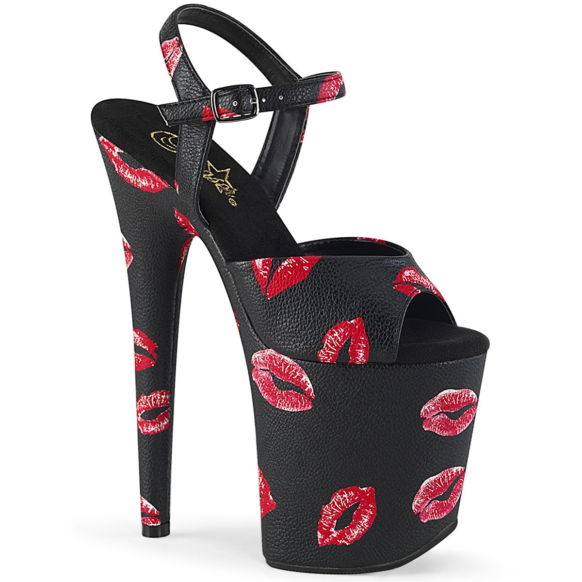 Black 8 Inch Pole Dance Platform Shoes -  Pleaser FLAMINGO-809KISSES