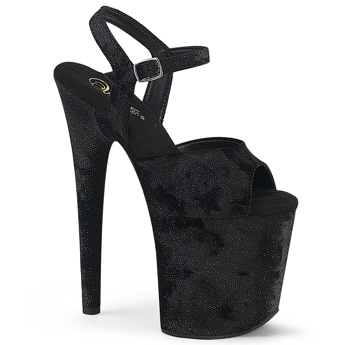 Black Fabric 8 Inch Dancer Platform Platform Shoes -  Pleaser FLAMINGO-809WR