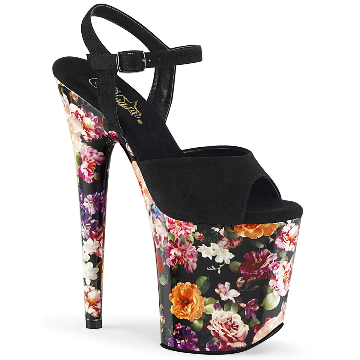 Black 8 Inch Pole Dance Platform Shoes -  Pleaser FLAMINGO-809WR