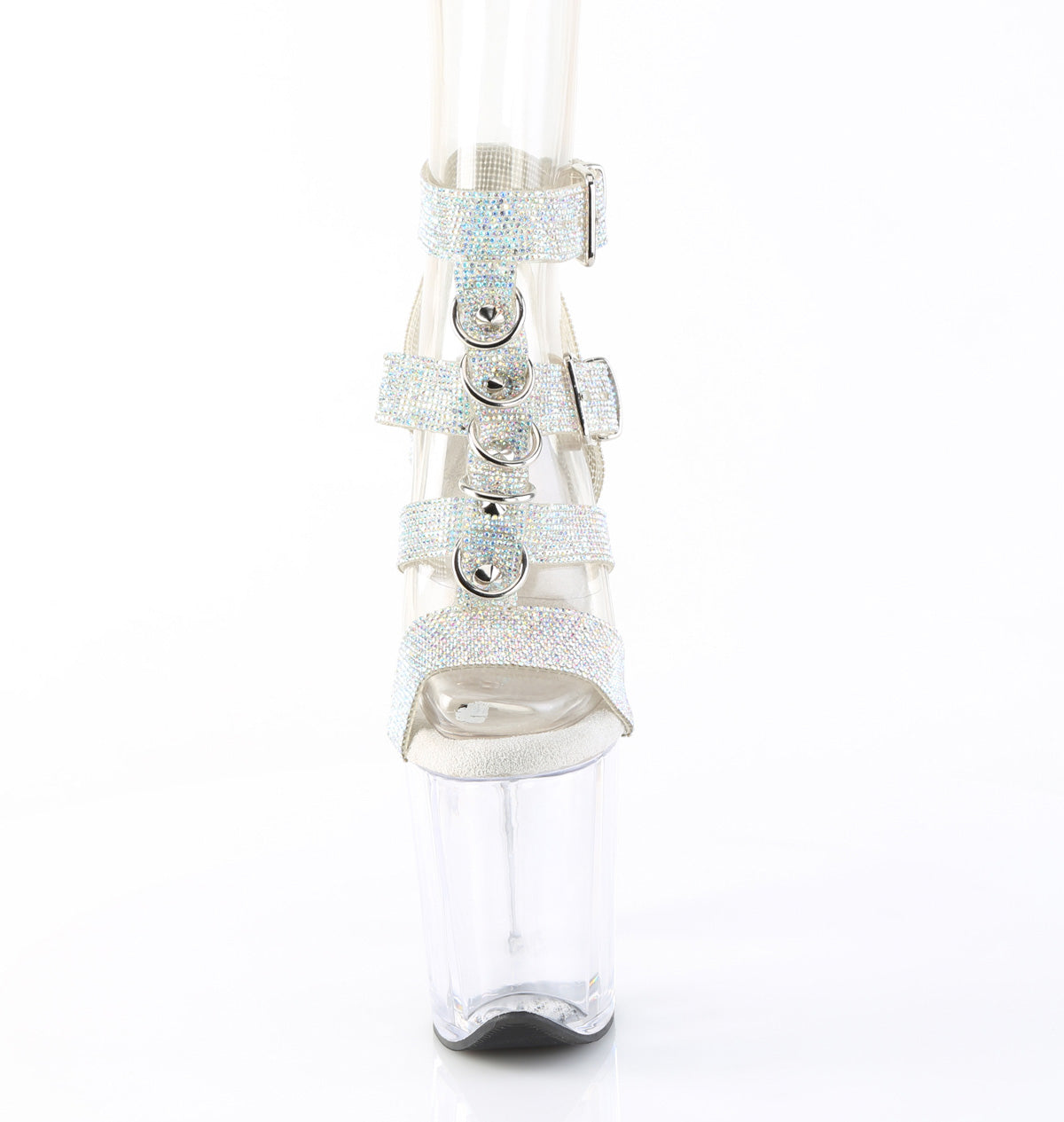 FLAMINGO-856RS Pleaser Rhinestone Cage Platform Heels