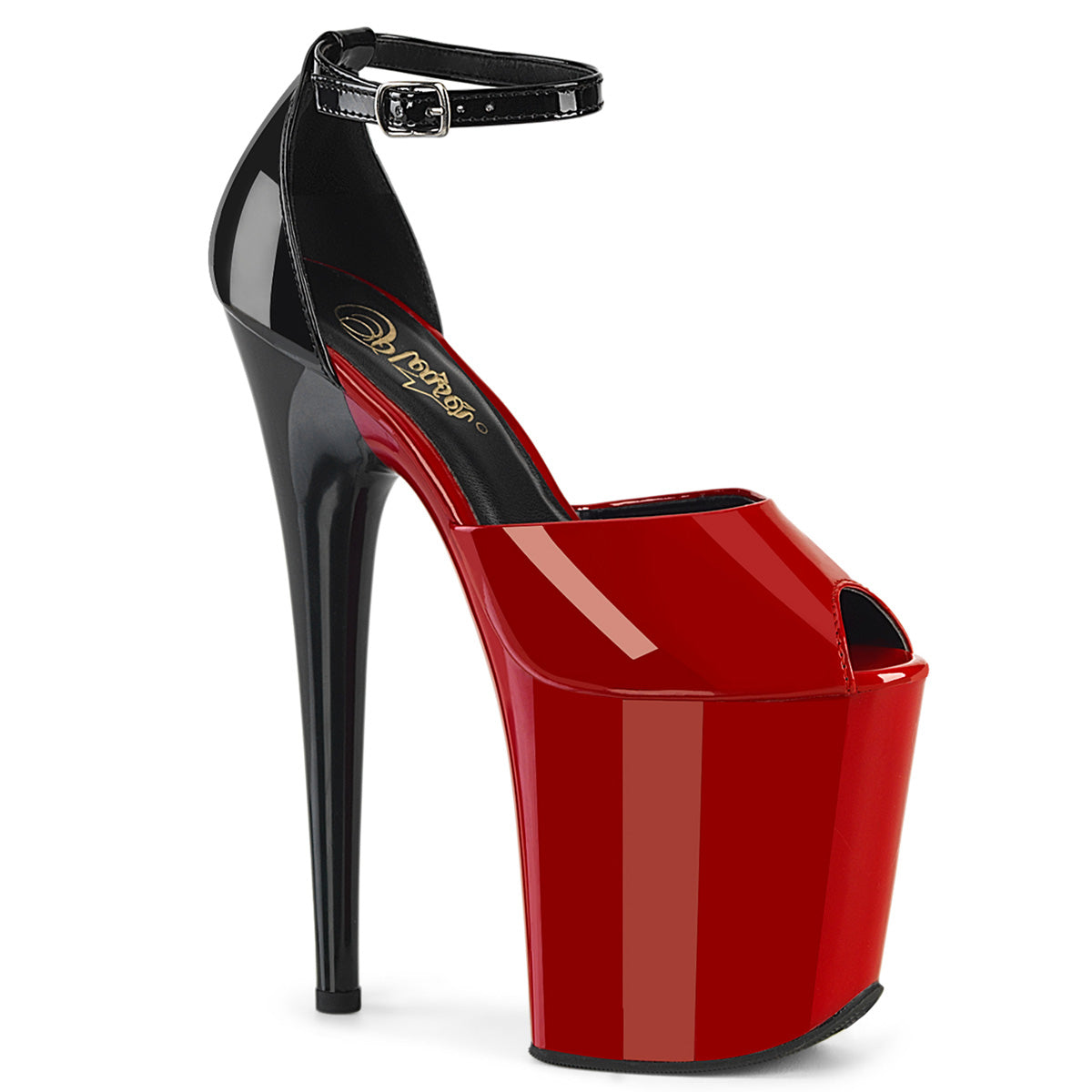 Red 8 Inch Pole Dance Platform Shoes -  Pleaser FLAMINGO-868