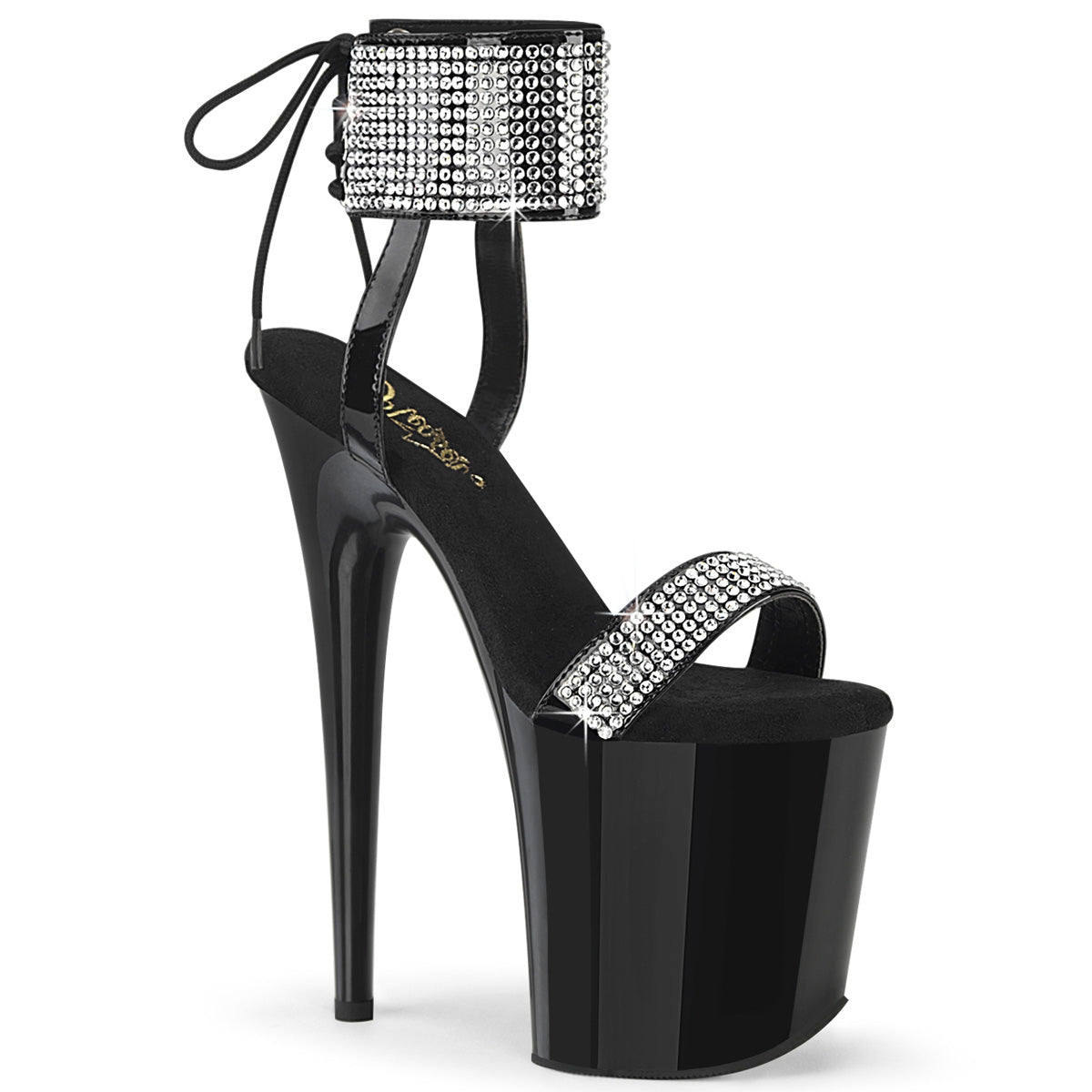Black 8 Inch Pole Dance Platform Shoes -  Pleaser FLAMINGO-870