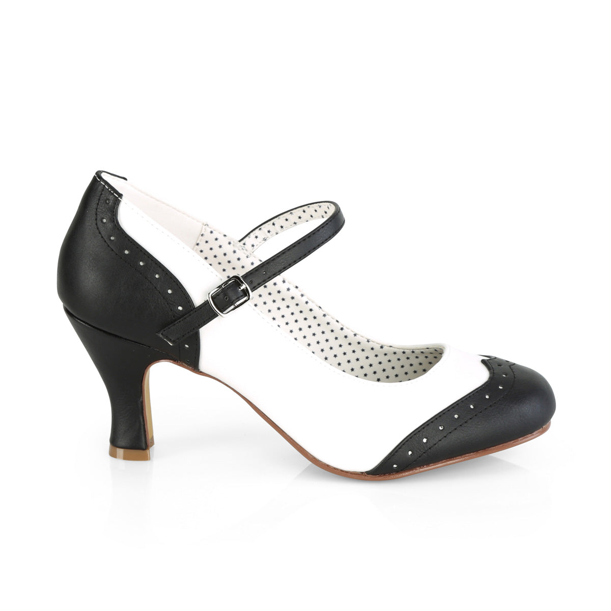 FLAPPER-25 Pleasers Funtasma 3 Inch Heel Black White Women Sexy Shoes