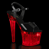 Flashdance-709Spec Pleaser Patente Negro Tobillo de tobillo Light Up Tals