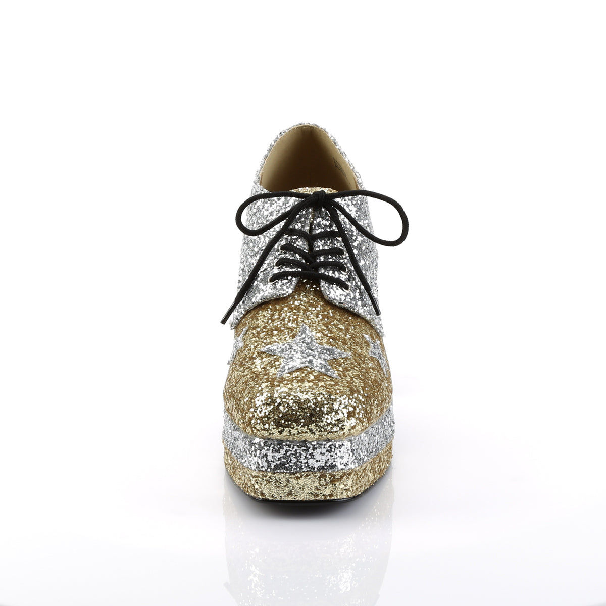 GlamRock-02 Funtasma SLV-Gold Glitter Shoes para hombres