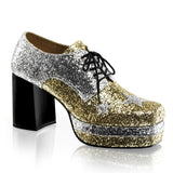 GlamRock-02 Funtasma SLV-Gold Glitter Shoes para hombres