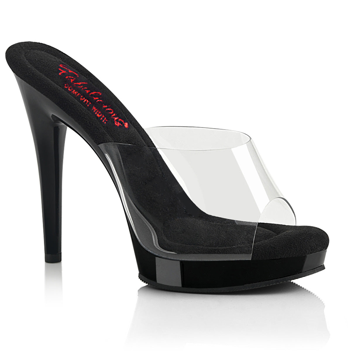 Clear Black 5 Inch Fetish Shoes -  Fabulicious GLORY-501