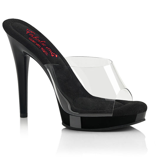 GLORY-501 Clear/Black Exotic Dance Fabulicious Shoes