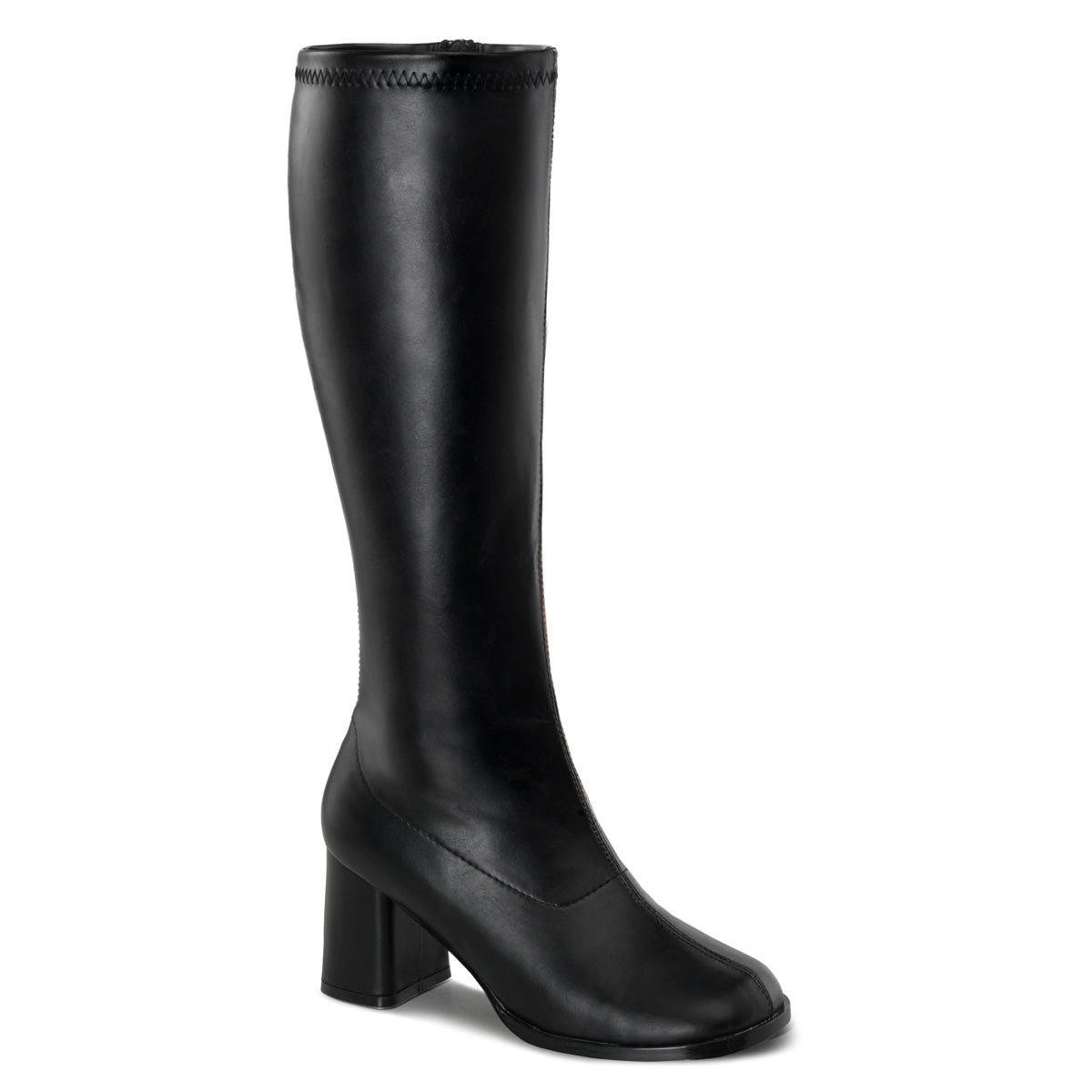 Black PU 3 Inch Wide Retro Boots -  Funtasma GOGO-300WC