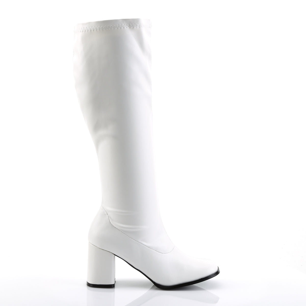 GOGO-300WC Pleasers Funtasma 3" Heel White Wide Width Knee High Boots