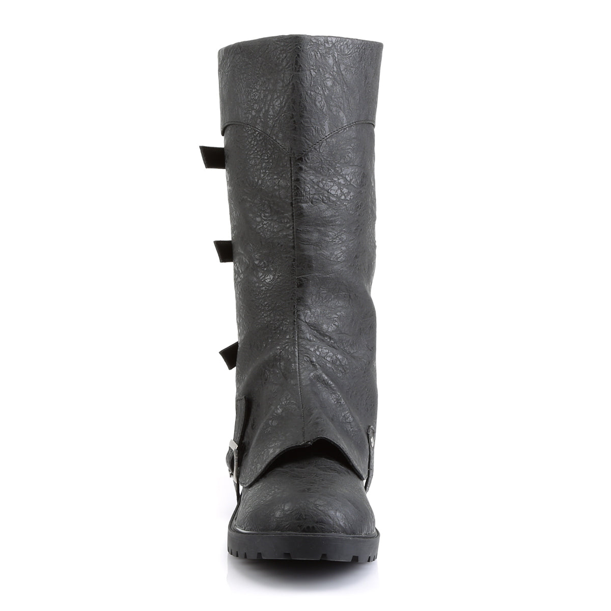 Gotham-105 Funtasma Black angustiado PU botas para hombres