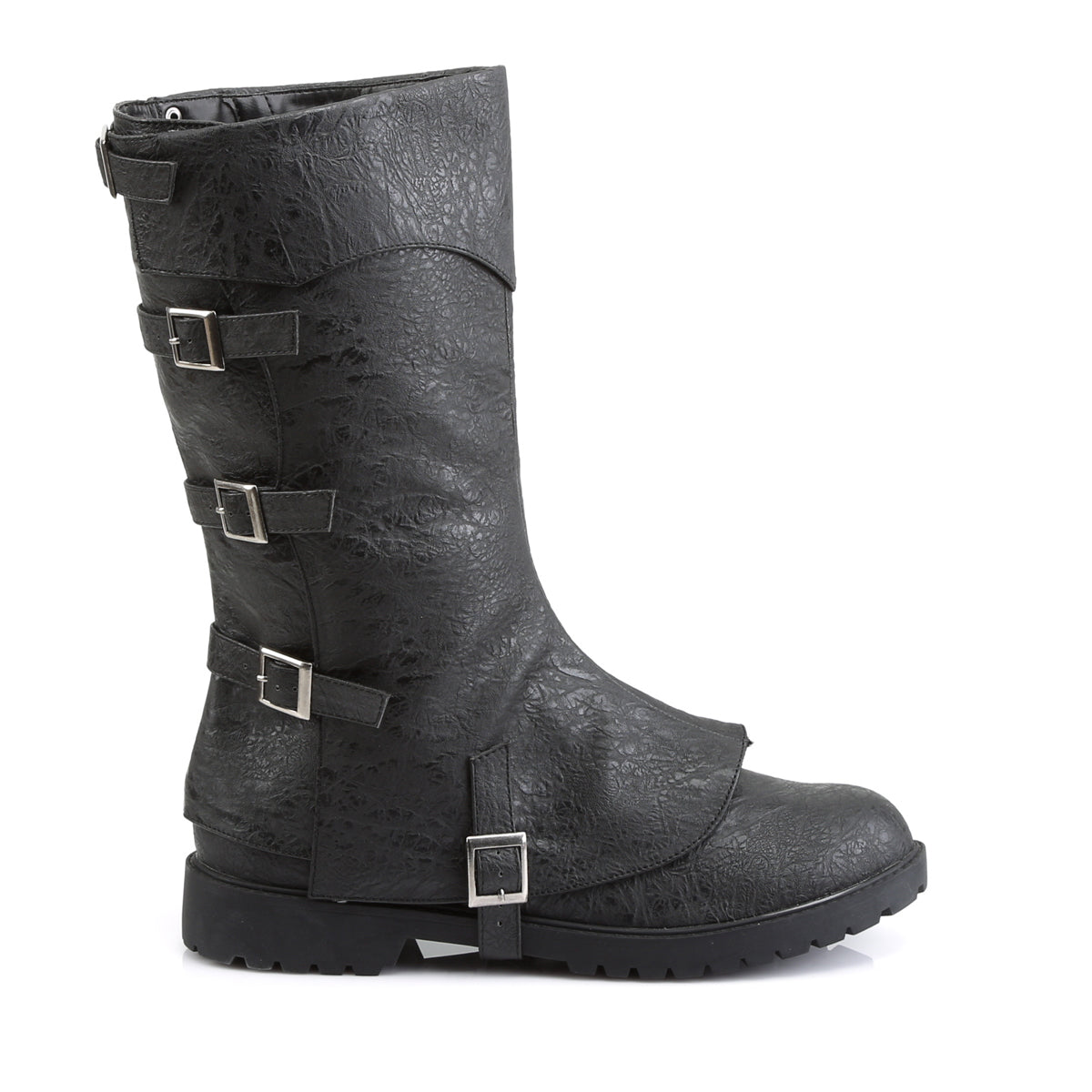 Gotham-105 Funtasma Black angustiado PU botas para hombres
