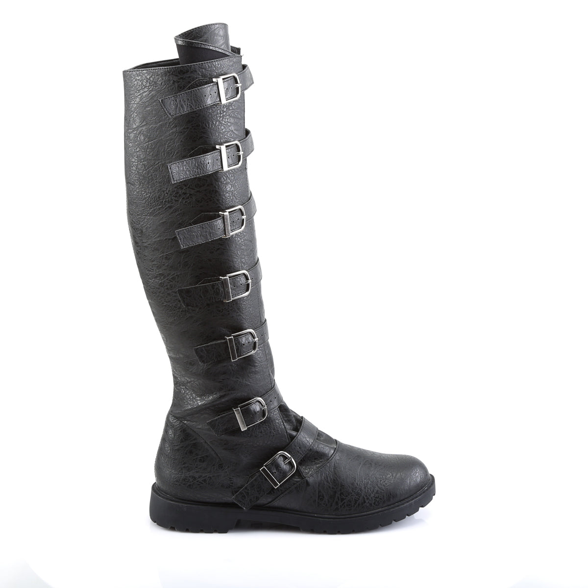 Gotham-110 Funtasma Black angustiado PU botas para hombres