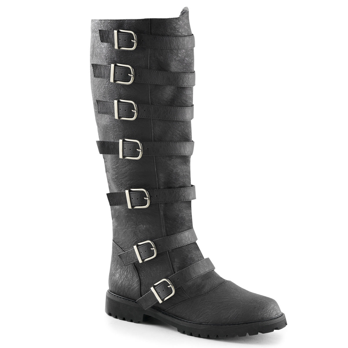 Gotham-110 Funtasma Black angustiado PU botas para hombres