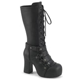 Black 3.8 Inch Alternative Knee High Boots -  Demonia Cult GOTHIKA-152