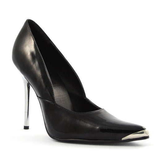 *4 1/2 Spikes Chrome Heel Shoes  HEAT01/B  HEAT01