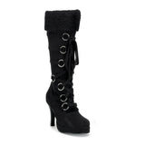 HUN200/B/MF Black Knee High boots