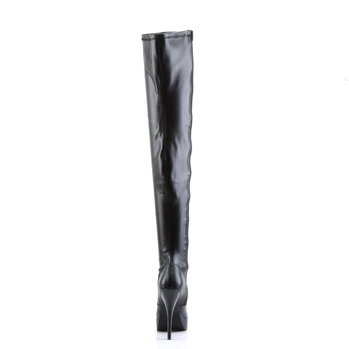 INDULGE-3000 Devious 5 Inch Heel Black Platforms Thigh Highs