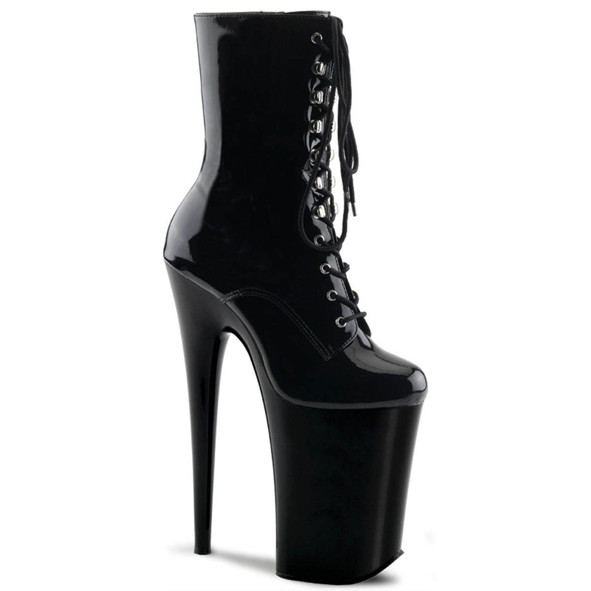 Black 9 Inch Extreme High Ankle Boots -  Pleaser INFINITY-1020