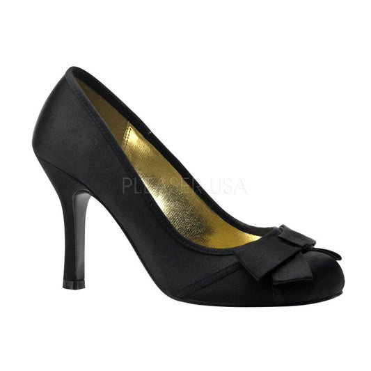 Pleaser JAC12 Black Satin Sexy Shoes Discontinued Sale Stock