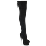 JUBILANT-3007FS Pleaser Concealed Platform Fully Lined Stretch Thigh High Stiletto Boot