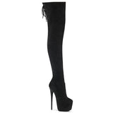 Black 7 Inch Pole Dancing Thigh Boots -  Pleaser JUBILANT-3007FS