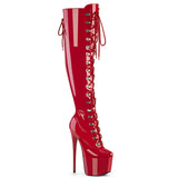 Red 7 Inch Pole Dance Thigh Boots -  Pleaser JUBILANT-3012