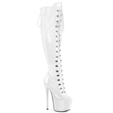 White 7 Inch Strippers Thigh Boots -  Pleaser JUBILANT-3012