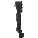 Black Faux Leather 7 Inch Exotic Dance Crotch High Boots -  Pleaser JUBILANT-4012