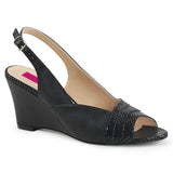 Pantofi Kimberly-01Sp de dimensiuni mari de dimensiuni mari de 3 "încălțăminte cu pană neagră