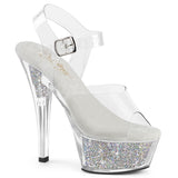 Clear Bling 6 Inch Pole Dance Platform Shoes -  Pleaser KISS-208RSI