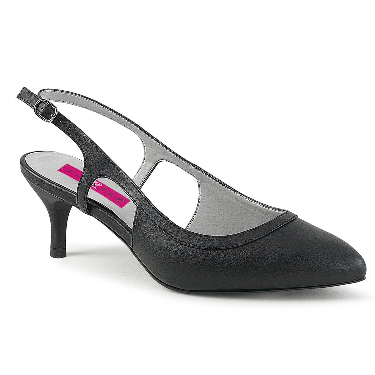 KITTEN-02 Pleaser Large Size Ladies Shoes 2.5 Inch Heel Black Fetish Shoe