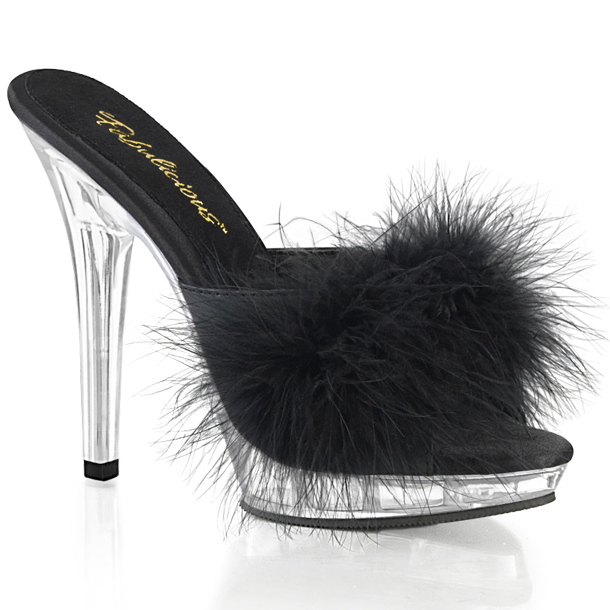 Black Satin 5 Inch Fetish Shoes -  Fabulicious LIP-101-8