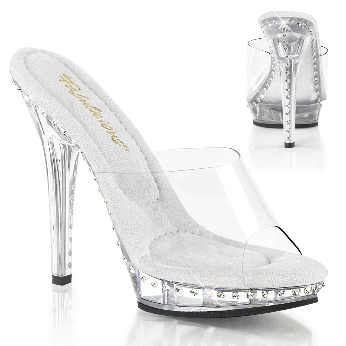 Clear 5 Inch Posing Shoes -  Fabulicious LIP-101LS