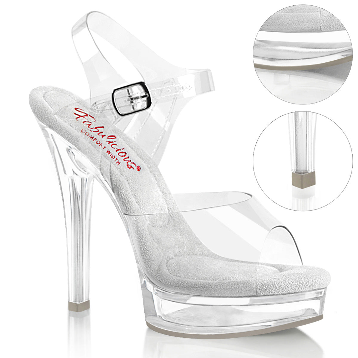 Clear 5 Inch Bikini Fitness Shoes -  Fabulicious MAJESTY-508