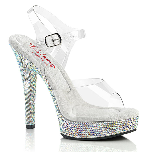 MAJESTY-508DM Posing Competition Bling Platform Clear Shoes