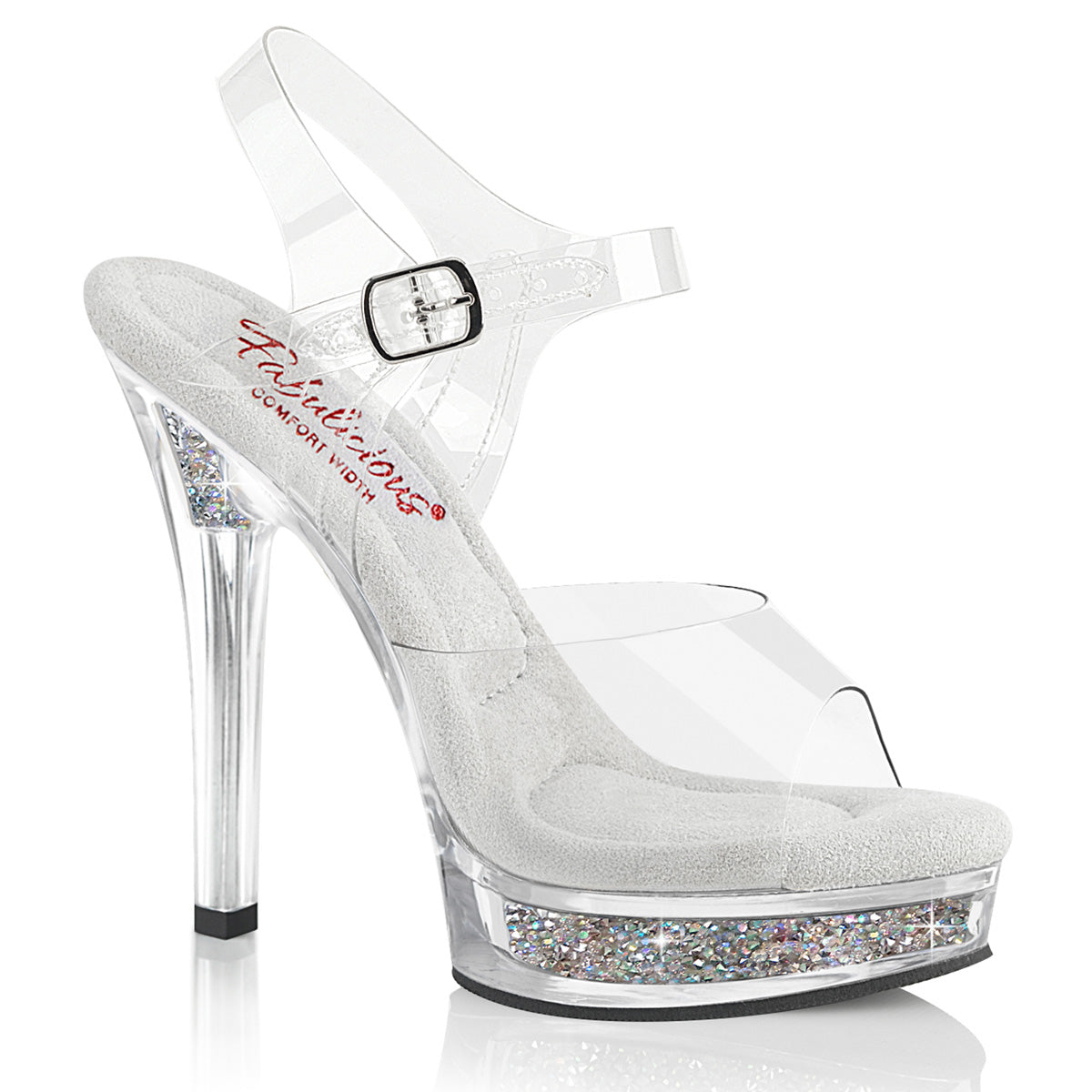 Clear 5 Inch Posing Shoes -  Fabulicious MAJESTY-508RSI