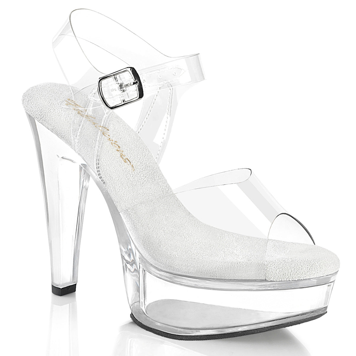 MARTINI-508 Fabulicious Transparent Pole Dancing Shoes with Clear Straps.