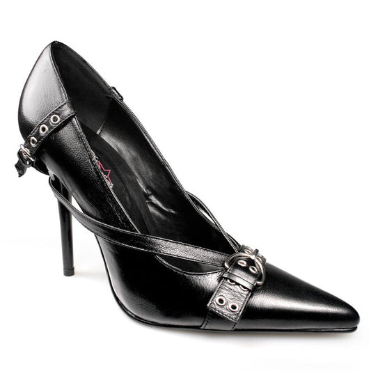 MILAN-10 Pleaser Blk Leather High Heel Alternative Footwear Discontinued Sale Stock