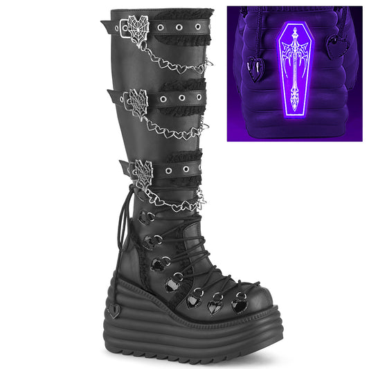 MORTE-215 Demonia Blk Vegan Leather Alternative Footwear