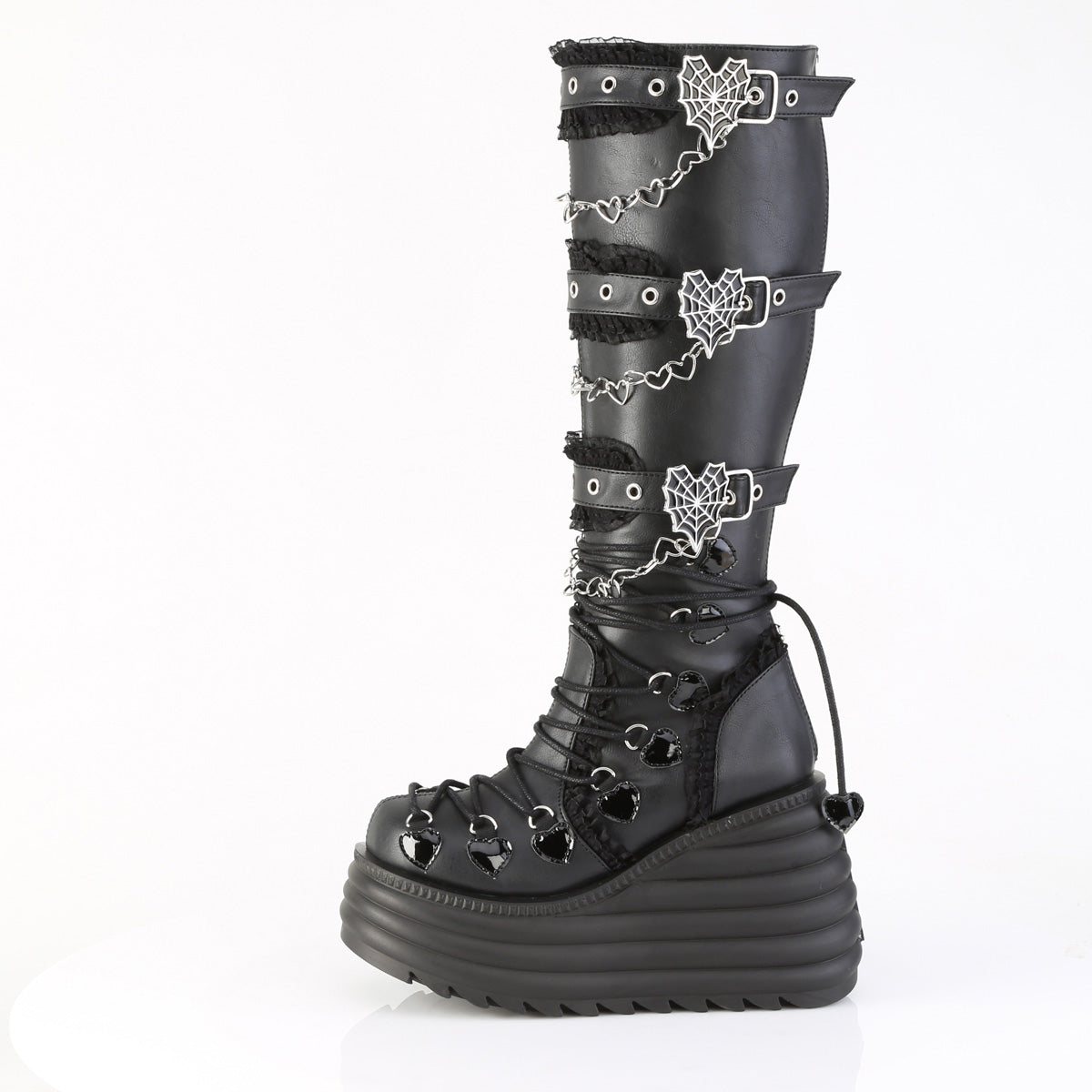 MORTE-215 Demonia Blk Vegan Leather Alternative Footwear