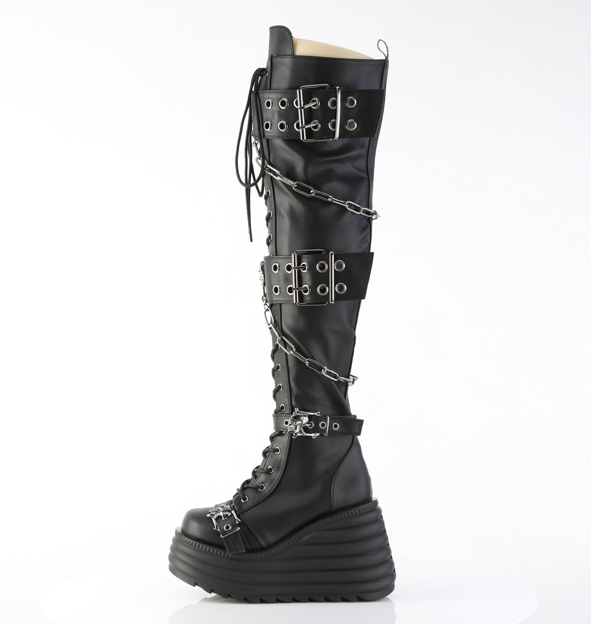 MORTE-312 Demonia Blk Vegan Leather Alternative Footwear