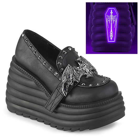 MORTE-56 Demonia Blk Vegan Leather Alternative Footwear