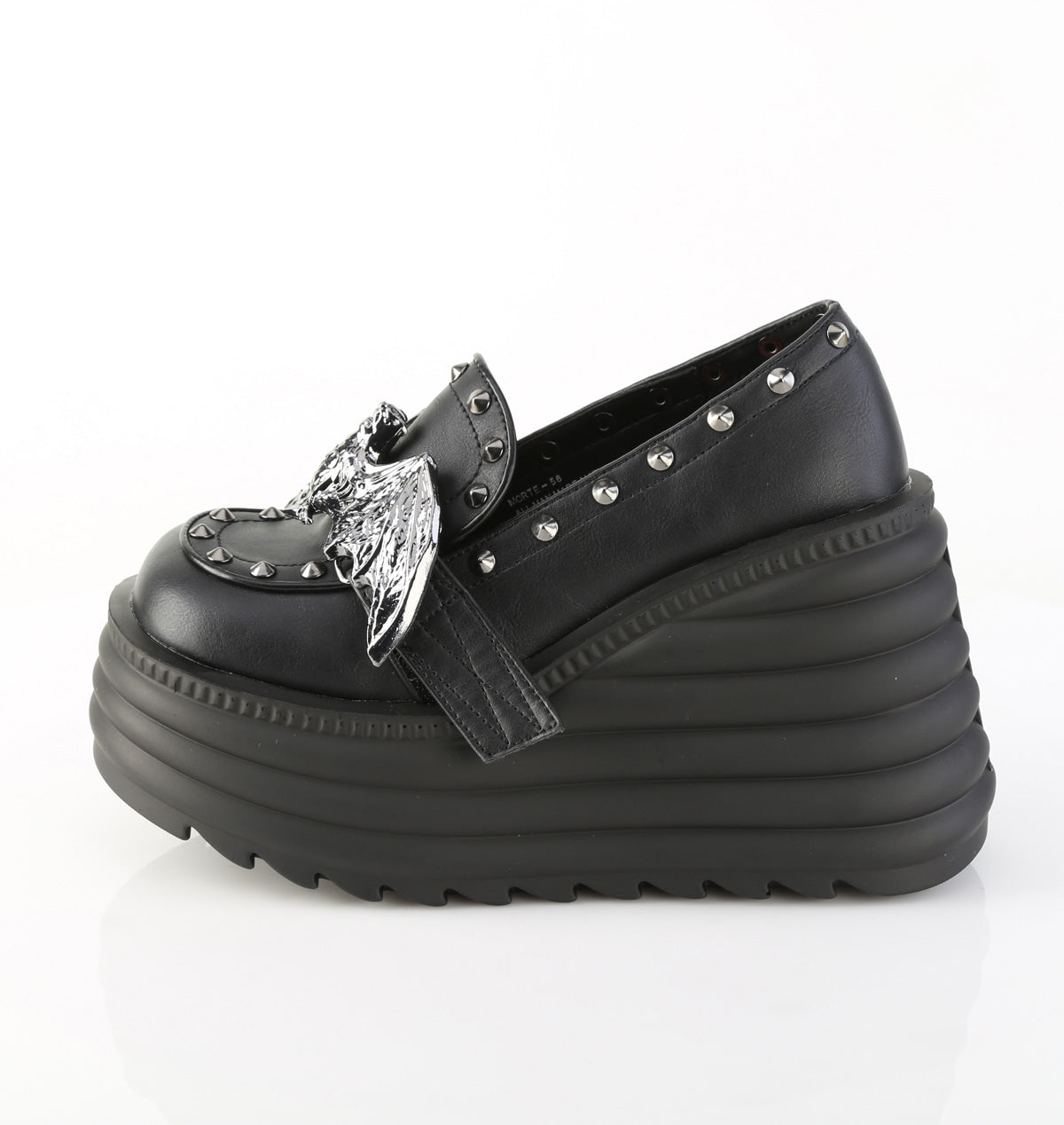 MORTE-56 Demonia Blk Vegan Leather Alternative Footwear